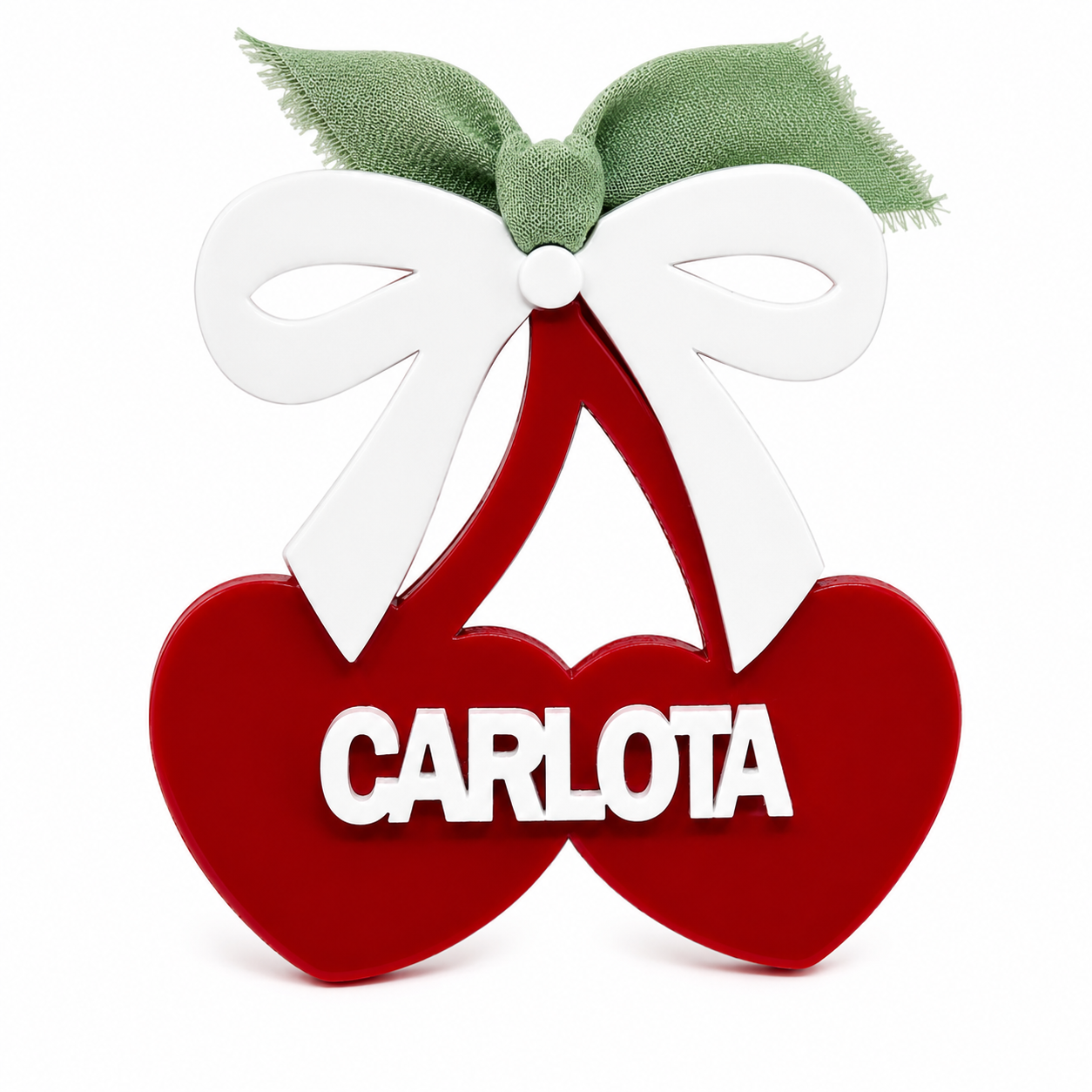 Cherry Heart Name Tag